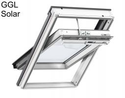 VELUX GGL Grenen tuimelvenster wit afgelakt zonne-energie incl. montage